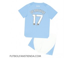 Manchester City Kevin De Bruyne #17 Primera Equipación Niños 2023-24 Manga Corta (+ Pantalones cortos)